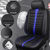 imageCAR PASS 3D Air Mesh Seat Covers for Car Leather Car Seat Cover Front SeatsBreathable Foam Premium Leather Mesh Front Seat Covers Universal Fit for Cars Sedans Trucks Vans SUVs Black RedBlack Blue Full Set