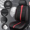 imageCAR PASS 3D Air Mesh Seat Covers for Car Leather Car Seat Cover Front SeatsBreathable Foam Premium Leather Mesh Front Seat Covers Universal Fit for Cars Sedans Trucks Vans SUVs Black RedBlack And Red Full Set