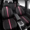 imageCAR PASS 3D Air Mesh Seat Covers for Car Leather Car Seat Cover Front SeatsBreathable Foam Premium Leather Mesh Front Seat Covers Universal Fit for Cars Sedans Trucks Vans SUVs Black RedBlack Pink Full Set