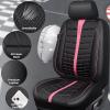 imageCAR PASS 3D Air Mesh Seat Covers for Car Leather Car Seat Cover Front SeatsBreathable Foam Premium Leather Mesh Front Seat Covers Universal Fit for Cars Sedans Trucks Vans SUVs Black RedBlack Pink Full Set