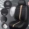 imageCAR PASS 3D Air Mesh Seat Covers for Car Leather Car Seat Cover Front SeatsBreathable Foam Premium Leather Mesh Front Seat Covers Universal Fit for Cars Sedans Trucks Vans SUVs Black RedBlack Beige Front Seat