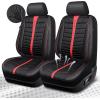 imageCAR PASS 3D Air Mesh Seat Covers for Car Leather Car Seat Cover Front SeatsBreathable Foam Premium Leather Mesh Front Seat Covers Universal Fit for Cars Sedans Trucks Vans SUVs Black RedBlack And Red Front Seat