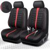 imageCAR PASS 3D Air Mesh Seat Covers for Car Leather Car Seat Cover Front SeatsBreathable Foam Premium Leather Mesh Front Seat Covers Universal Fit for Cars Sedans Trucks Vans SUVs Black RedBlack And Red Front Seat