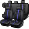 imageCAR PASS 3D Air Mesh Seat Covers for Car Leather Car Seat Cover Front SeatsBreathable Foam Premium Leather Mesh Front Seat Covers Universal Fit for Cars Sedans Trucks Vans SUVs Black RedBlack Blue Full Set