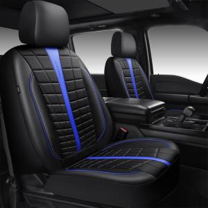 imageCAR PASS 3D Air Mesh Seat Covers for Car Leather Car Seat Cover Front SeatsBreathable Foam Premium Leather Mesh Front Seat Covers Universal Fit for Cars Sedans Trucks Vans SUVs Black RedBlack Blue Front Seat