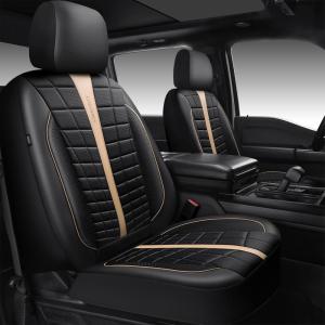 imageCAR PASS 3D Air Mesh Seat Covers for Car Leather Car Seat Cover Front SeatsBreathable Foam Premium Leather Mesh Front Seat Covers Universal Fit for Cars Sedans Trucks Vans SUVs Black RedBlack Beige Front Seat
