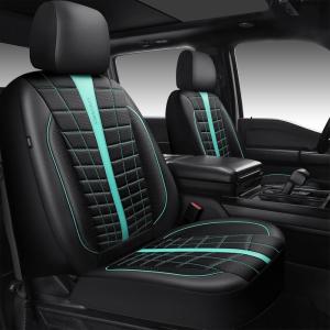 imageCAR PASS 3D Air Mesh Seat Covers for Car Leather Car Seat Cover Front SeatsBreathable Foam Premium Leather Mesh Front Seat Covers Universal Fit for Cars Sedans Trucks Vans SUVs Black RedBlack Mint Front Seat