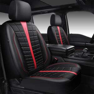 imageCAR PASS 3D Air Mesh Seat Covers for Car Leather Car Seat Cover Front SeatsBreathable Foam Premium Leather Mesh Front Seat Covers Universal Fit for Cars Sedans Trucks Vans SUVs Black RedBlack And Red Front Seat