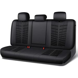 imageCAR PASS 3D Air Mesh Seat Covers for Car Leather Car Seat Cover Front SeatsBreathable Foam Premium Leather Mesh Front Seat Covers Universal Fit for Cars Sedans Trucks Vans SUVs Black RedRear Black