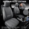 imageCAR PASS Nappa Leather Car Seat Covers Water Resistant 3D Foam Faux Leather Seat Covers Lumbar Support Automotive Seat Covers 2 Front Seats Comfort ampamp Universal Fit for Cars SUV Truck Solid BlackAll Gray