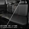 imageCAR PASS Nappa Leather Car Seat Covers Water Resistant 3D Foam Faux Leather Seat Covers Lumbar Support Automotive Seat Covers 2 Front Seats Comfort ampamp Universal Fit for Cars SUV Truck Solid BlackPure Black