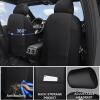 imageCAR PASS Nappa Leather Car Seat Covers Water Resistant 3D Foam Faux Leather Seat Covers Lumbar Support Automotive Seat Covers 2 Front Seats Comfort ampamp Universal Fit for Cars SUV Truck Solid BlackBlack and Gray