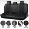 imageCAR PASS Nappa Leather Car Seat Covers Water Resistant 3D Foam Faux Leather Seat Covers Lumbar Support Automotive Seat Covers 2 Front Seats Comfort ampamp Universal Fit for Cars SUV Truck Solid BlackPure Black