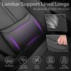 imageCAR PASS Nappa Leather Car Seat Covers Water Resistant 3D Foam Faux Leather Seat Covers Lumbar Support Automotive Seat Covers 2 Front Seats Comfort ampamp Universal Fit for Cars SUV Truck Solid BlackBlack