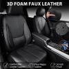 imageCAR PASS Nappa Leather Car Seat Covers Water Resistant 3D Foam Faux Leather Seat Covers Lumbar Support Automotive Seat Covers 2 Front Seats Comfort ampamp Universal Fit for Cars SUV Truck Solid BlackAll Black