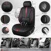 imageCAR PASS Nappa Leather Car Seat Covers Water Resistant 3D Foam Faux Leather Seat Covers Lumbar Support Automotive Seat Covers 2 Front Seats Comfort ampamp Universal Fit for Cars SUV Truck Solid BlackBlack And Red