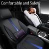 imageCAR PASS Nappa Leather Car Seat Covers Water Resistant 3D Foam Faux Leather Seat Covers Lumbar Support Automotive Seat Covers 2 Front Seats Comfort ampamp Universal Fit for Cars SUV Truck Solid BlackBlack Blue