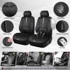 imageCAR PASS Nappa Leather Car Seat Covers Water Resistant 3D Foam Faux Leather Seat Covers Lumbar Support Automotive Seat Covers 2 Front Seats Comfort ampamp Universal Fit for Cars SUV Truck Solid BlackBlack and Gray