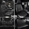 imageCAR PASS Nappa Leather Car Seat Covers Water Resistant 3D Foam Faux Leather Seat Covers Lumbar Support Automotive Seat Covers 2 Front Seats Comfort ampamp Universal Fit for Cars SUV Truck Solid BlackAll Black