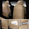 imageCAR PASS Nappa Leather Car Seat Covers Water Resistant 3D Foam Faux Leather Seat Covers Lumbar Support Automotive Seat Covers 2 Front Seats Comfort ampamp Universal Fit for Cars SUV Truck Solid BlackBeige