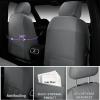 imageCAR PASS Nappa Leather Car Seat Covers Water Resistant 3D Foam Faux Leather Seat Covers Lumbar Support Automotive Seat Covers 2 Front Seats Comfort ampamp Universal Fit for Cars SUV Truck Solid BlackAll Gray