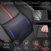 imageCAR PASS Nappa Leather Car Seat Covers Water Resistant 3D Foam Faux Leather Seat Covers Lumbar Support Automotive Seat Covers 2 Front Seats Comfort ampamp Universal Fit for Cars SUV Truck Solid BlackBlack And Red