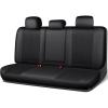 imageCAR PASS Nappa Leather Car Seat Covers Water Resistant 3D Foam Faux Leather Seat Covers Lumbar Support Automotive Seat Covers 2 Front Seats Comfort ampamp Universal Fit for Cars SUV Truck Solid BlackPure Black