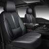 imageCAR PASS Nappa Leather Car Seat Covers Water Resistant 3D Foam Faux Leather Seat Covers Lumbar Support Automotive Seat Covers 2 Front Seats Comfort ampamp Universal Fit for Cars SUV Truck Solid BlackBlack and Gray