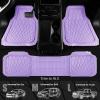 imageCAR PASS Heavy Duty Rubber Car Floor Mats Waterproof Universal TrimtoFit Car Mats All Weather Floor Mats for SUV Truck Sedan Premium Auto Floor Mats Full Set 3 Piece AntiSlip Solid Pure BlackPurple