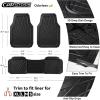 imageCAR PASS Heavy Duty Rubber Car Floor Mats Waterproof Universal TrimtoFit Car Mats All Weather Floor Mats for SUV Truck Sedan Premium Auto Floor Mats Full Set 3 Piece AntiSlip Solid Pure BlackAll Black