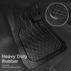 imageCAR PASS Heavy Duty Rubber Car Floor Mats Waterproof Universal TrimtoFit Car Mats All Weather Floor Mats for SUV Truck Sedan Premium Auto Floor Mats Full Set 3 Piece AntiSlip Solid Pure BlackAll Black