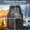 imageCAR PASS Heavy Duty Rubber Car Floor Mats Waterproof Universal TrimtoFit Car Mats All Weather Floor Mats for SUV Truck Sedan Premium Auto Floor Mats Full Set 3 Piece AntiSlip Solid Pure BlackAll Black