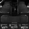 imageCAR PASS Heavy Duty Rubber Car Floor Mats Waterproof Universal TrimtoFit Car Mats All Weather Floor Mats for SUV Truck Sedan Premium Auto Floor Mats Full Set 3 Piece AntiSlip Solid Pure BlackAll Black