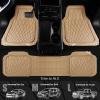 imageCAR PASS Heavy Duty Rubber Car Floor Mats Waterproof Universal TrimtoFit Car Mats All Weather Floor Mats for SUV Truck Sedan Premium Auto Floor Mats Full Set 3 Piece AntiSlip Solid Pure BlackBeige