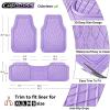 imageCAR PASS Heavy Duty Rubber Car Floor Mats Waterproof Universal TrimtoFit Car Mats All Weather Floor Mats for SUV Truck Sedan Premium Auto Floor Mats Full Set 3 Piece AntiSlip Solid Pure BlackPurple