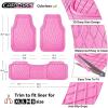 imageCAR PASS Heavy Duty Rubber Car Floor Mats Waterproof Universal TrimtoFit Car Mats All Weather Floor Mats for SUV Truck Sedan Premium Auto Floor Mats Full Set 3 Piece AntiSlip Solid Pure BlackPink