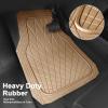 imageCAR PASS Heavy Duty Rubber Car Floor Mats Waterproof Universal TrimtoFit Car Mats All Weather Floor Mats for SUV Truck Sedan Premium Auto Floor Mats Full Set 3 Piece AntiSlip Solid Pure BlackBeige