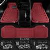 imageCAR PASS Heavy Duty Rubber Car Floor Mats Waterproof Universal TrimtoFit Car Mats All Weather Floor Mats for SUV Truck Sedan Premium Auto Floor Mats Full Set 3 Piece AntiSlip Solid Pure BlackBurgundy Red