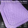 imageCAR PASS Heavy Duty Rubber Car Floor Mats Waterproof Universal TrimtoFit Car Mats All Weather Floor Mats for SUV Truck Sedan Premium Auto Floor Mats Full Set 3 Piece AntiSlip Solid Pure BlackPurple