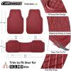 imageCAR PASS Heavy Duty Rubber Car Floor Mats Waterproof Universal TrimtoFit Car Mats All Weather Floor Mats for SUV Truck Sedan Premium Auto Floor Mats Full Set 3 Piece AntiSlip Solid Pure BlackBurgundy Red