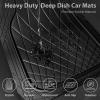 imageCAR PASS Heavy Duty Rubber Car Floor Mats Waterproof Universal TrimtoFit Car Mats All Weather Floor Mats for SUV Truck Sedan Premium Auto Floor Mats Full Set 3 Piece AntiSlip Solid Pure BlackAll Black