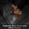 imageCAR PASS Heavy Duty Rubber Car Floor Mats Waterproof Universal TrimtoFit Car Mats All Weather Floor Mats for SUV Truck Sedan Premium Auto Floor Mats Full Set 3 Piece AntiSlip Solid Pure BlackAll Black