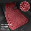 imageCAR PASS Heavy Duty Rubber Car Floor Mats Waterproof Universal TrimtoFit Car Mats All Weather Floor Mats for SUV Truck Sedan Premium Auto Floor Mats Full Set 3 Piece AntiSlip Solid Pure BlackBurgundy Red