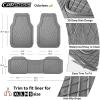 imageCAR PASS Heavy Duty Rubber Car Floor Mats Waterproof Universal TrimtoFit Car Mats All Weather Floor Mats for SUV Truck Sedan Premium Auto Floor Mats Full Set 3 Piece AntiSlip Solid Pure BlackAll Gray
