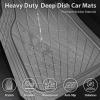 imageCAR PASS Heavy Duty Rubber Car Floor Mats Waterproof Universal TrimtoFit Car Mats All Weather Floor Mats for SUV Truck Sedan Premium Auto Floor Mats Full Set 3 Piece AntiSlip Solid Pure BlackAll Gray