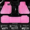 imageCAR PASS Heavy Duty Rubber Car Floor Mats Waterproof Universal TrimtoFit Car Mats All Weather Floor Mats for SUV Truck Sedan Premium Auto Floor Mats Full Set 3 Piece AntiSlip Solid Pure BlackPink