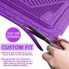 imageCAR PASS Heavy Duty Rubber Floor Mats Pink Car Mats Full Set with Trunk Cargo Liner  Universal Waterproof Floor Mats for Car SUV Truck Durable All Weather Liner Mats Automotive Women All Pinkpurple