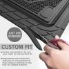 imageCAR PASS Heavy Duty Rubber Floor Mats Pink Car Mats Full Set with Trunk Cargo Liner  Universal Waterproof Floor Mats for Car SUV Truck Durable All Weather Liner Mats Automotive Women All PinkBlack Silver