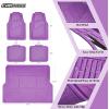 imageCAR PASS Heavy Duty Rubber Floor Mats Pink Car Mats Full Set with Trunk Cargo Liner  Universal Waterproof Floor Mats for Car SUV Truck Durable All Weather Liner Mats Automotive Women All PinkPurple Cargo Liner