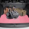 imageCAR PASS Heavy Duty Rubber Floor Mats Pink Car Mats Full Set with Trunk Cargo Liner  Universal Waterproof Floor Mats for Car SUV Truck Durable All Weather Liner Mats Automotive Women All PinkAll Pink Cargo Liner